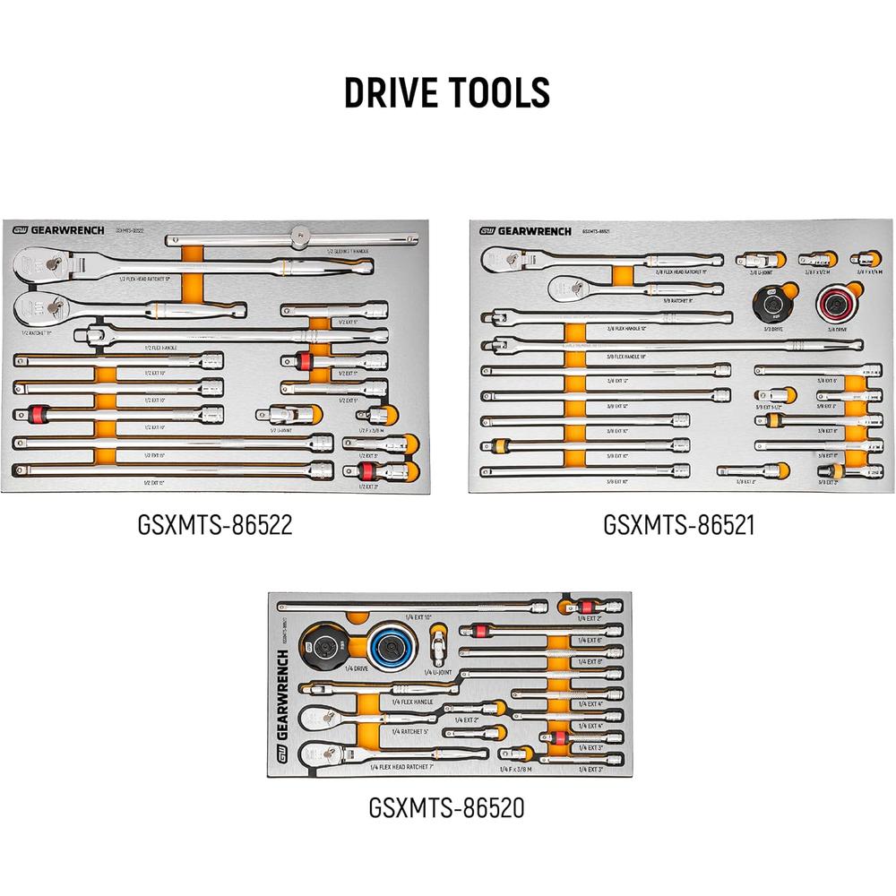 GearWrench MEGAMOD1268 1268-Pc Megamod Master Technician Set In Modular Foam Trays With Tool Storage