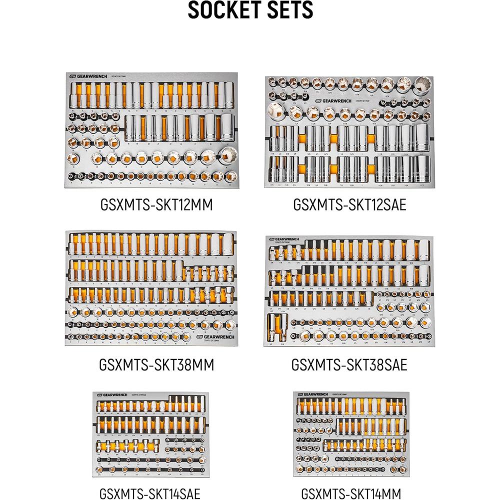 GearWrench MEGAMOD1268 1268-Pc Megamod Master Technician Set In Modular Foam Trays With Tool Storage