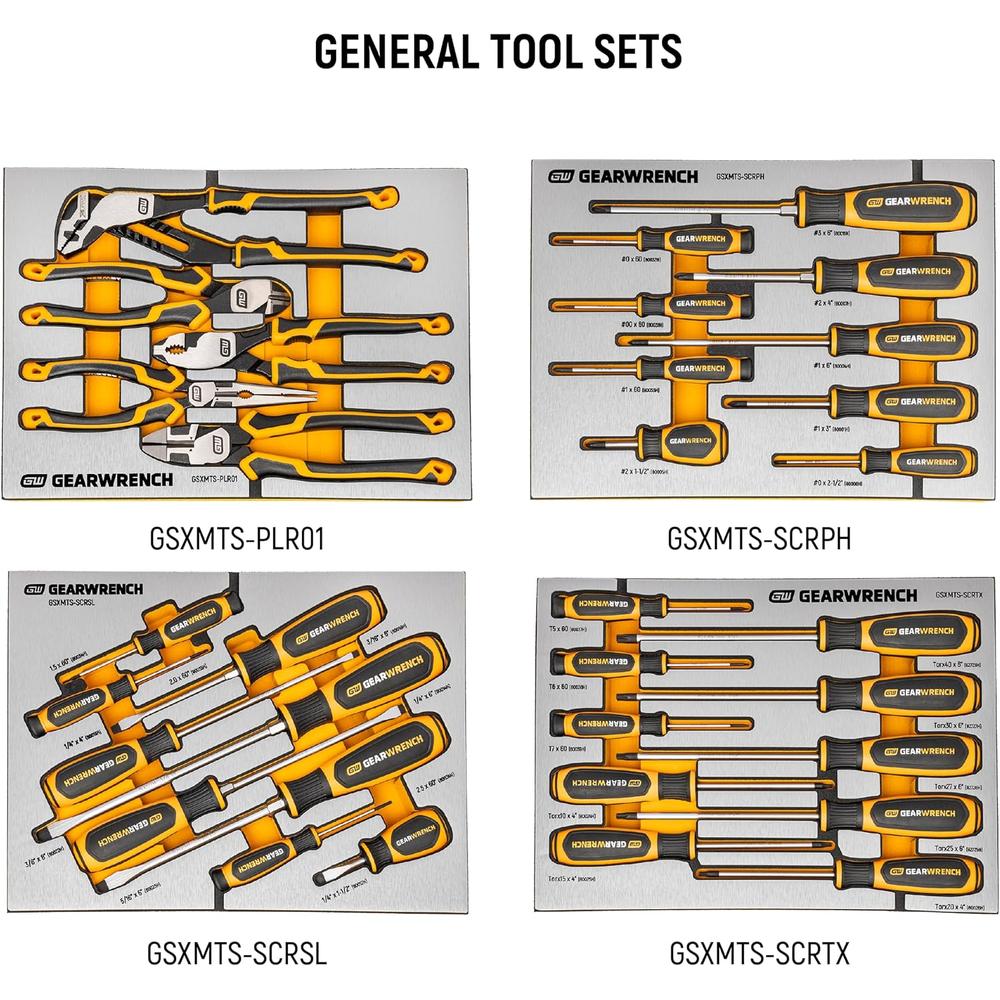 GearWrench MEGAMOD1268 1268-Pc Megamod Master Technician Set In Modular Foam Trays With Tool Storage