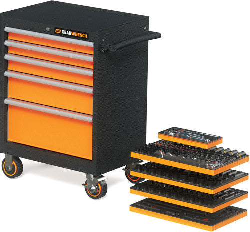 GearWrench MEGAMOD247 247-pc Megamod Technician Tool Set In Modualr Trays with 26" 5-Drawer Tool Cabinet