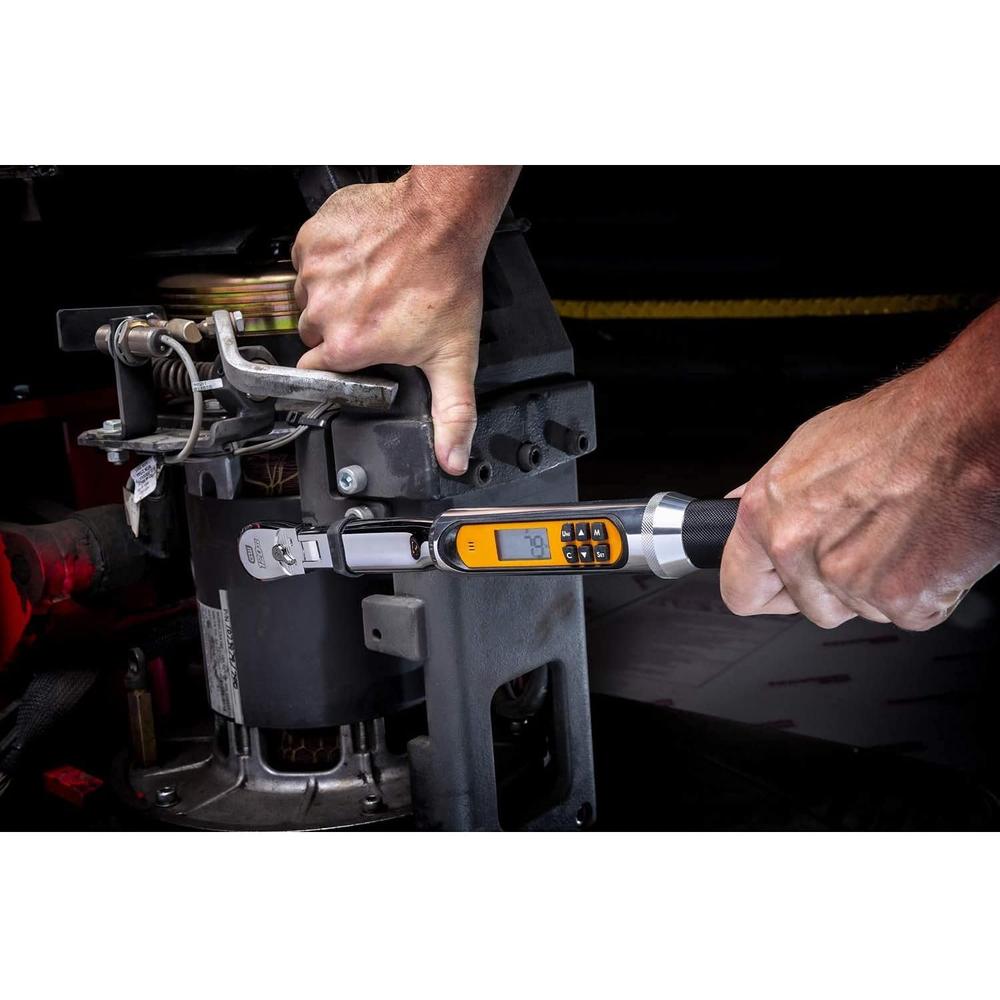 Gearwrench 85194 1/4" Drive 120XP Flex Head Electronic Torque Wrench With Angle, 2-20 FT-LB, 15.45" Long, Includes Molded Case