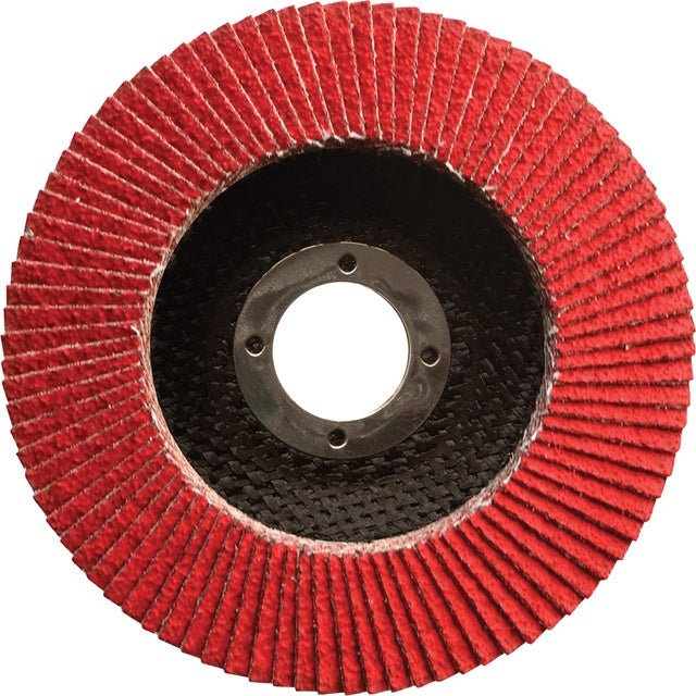 Gemtex Abrasives 812745040 4.5" x 7/8" Flat Face Ceramic Flap Disc, Standard Density 40 Grit 5/Box - MPR Tools & Equipment