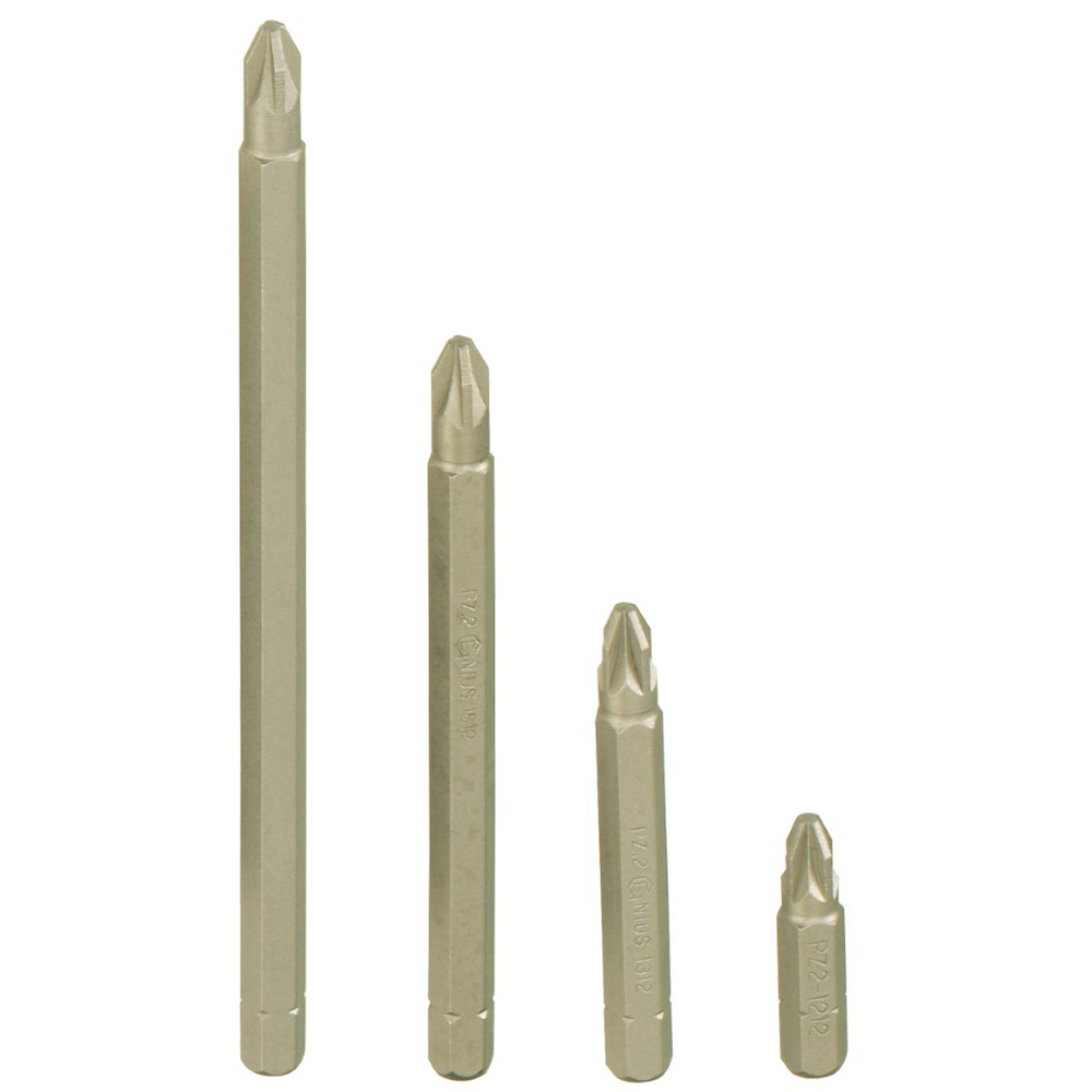 Genius Tools GNS1312 1/4" Hex Shank, Pz 2 Posidrive Screwdriver Bit 56Mml - MPR Tools & Equipment