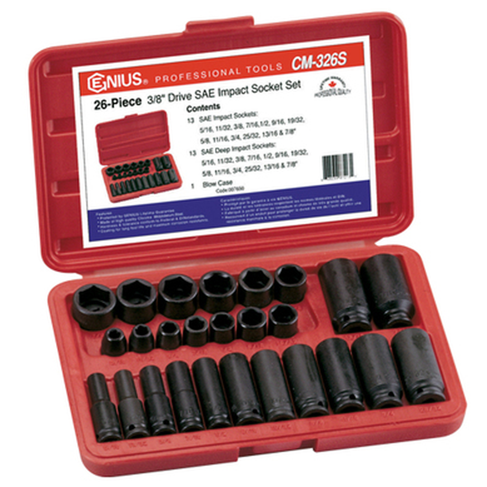 Genius Tools GNS366325 3/8"Dr. Deep Impact Socket 25/ - MPR Tools & Equipment