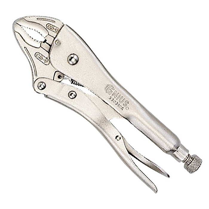 Genius Tools GNS530307A Curved Jaw Locking Pliers W/Cutter 7"L - MPR Tools & Equipment