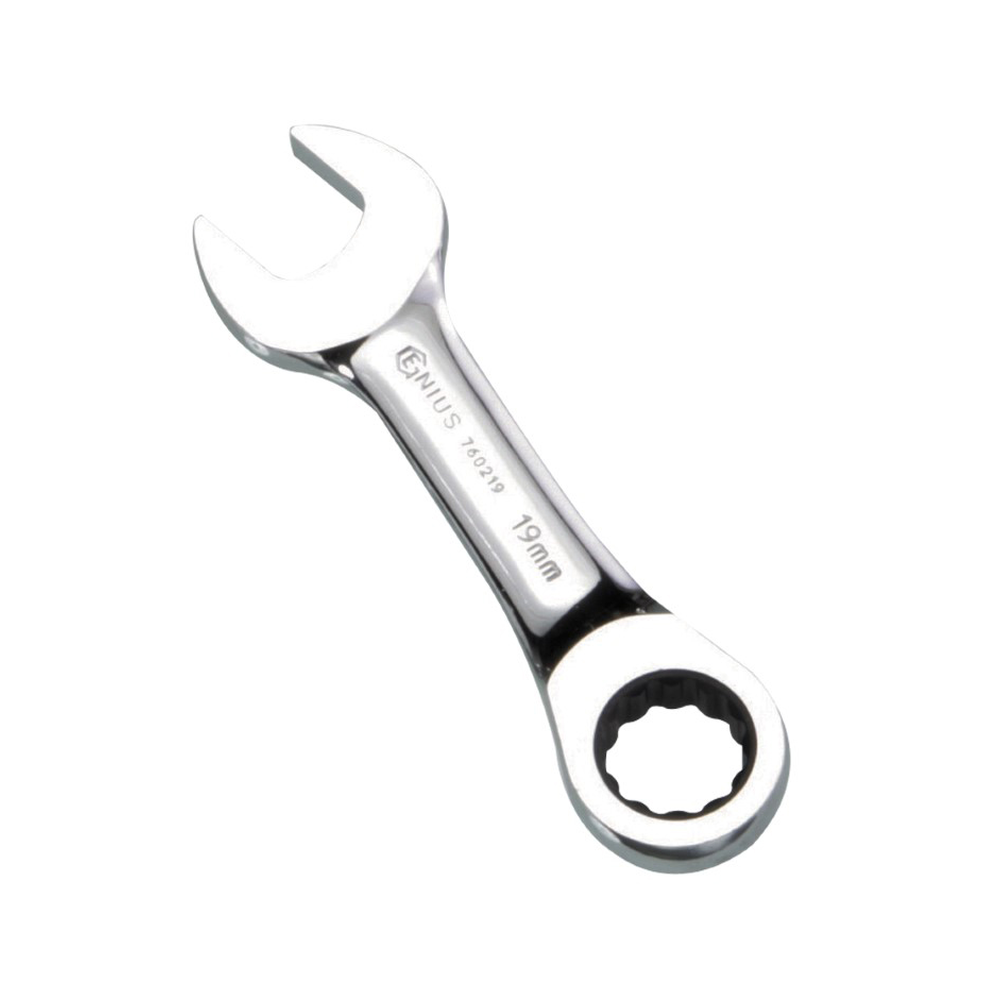 Genius Tools GNS760219 19Mm Stubby Combination Ratcheting Wrench 138Mml - MPR Tools & Equipment