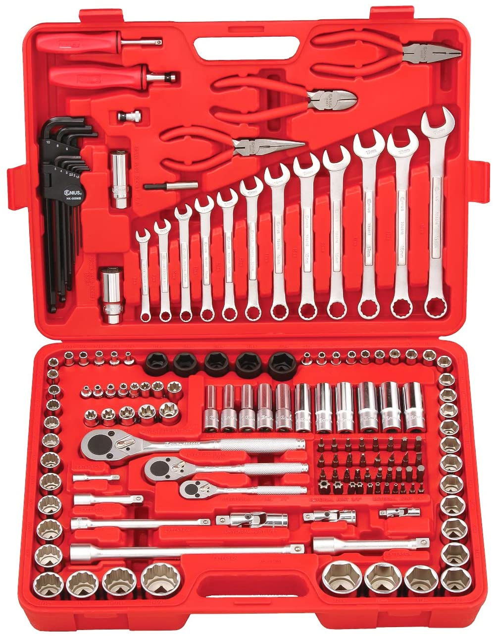 Genius Tools GNSAC234161A 151 Pcs Met & Sae Master Set - MPR Tools & Equipment