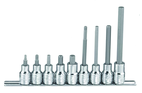 Genius Tools GNSBS-409L 9Pc 1/2" Dr. Metric Hex Bit Socket Set - MPR Tools & Equipment