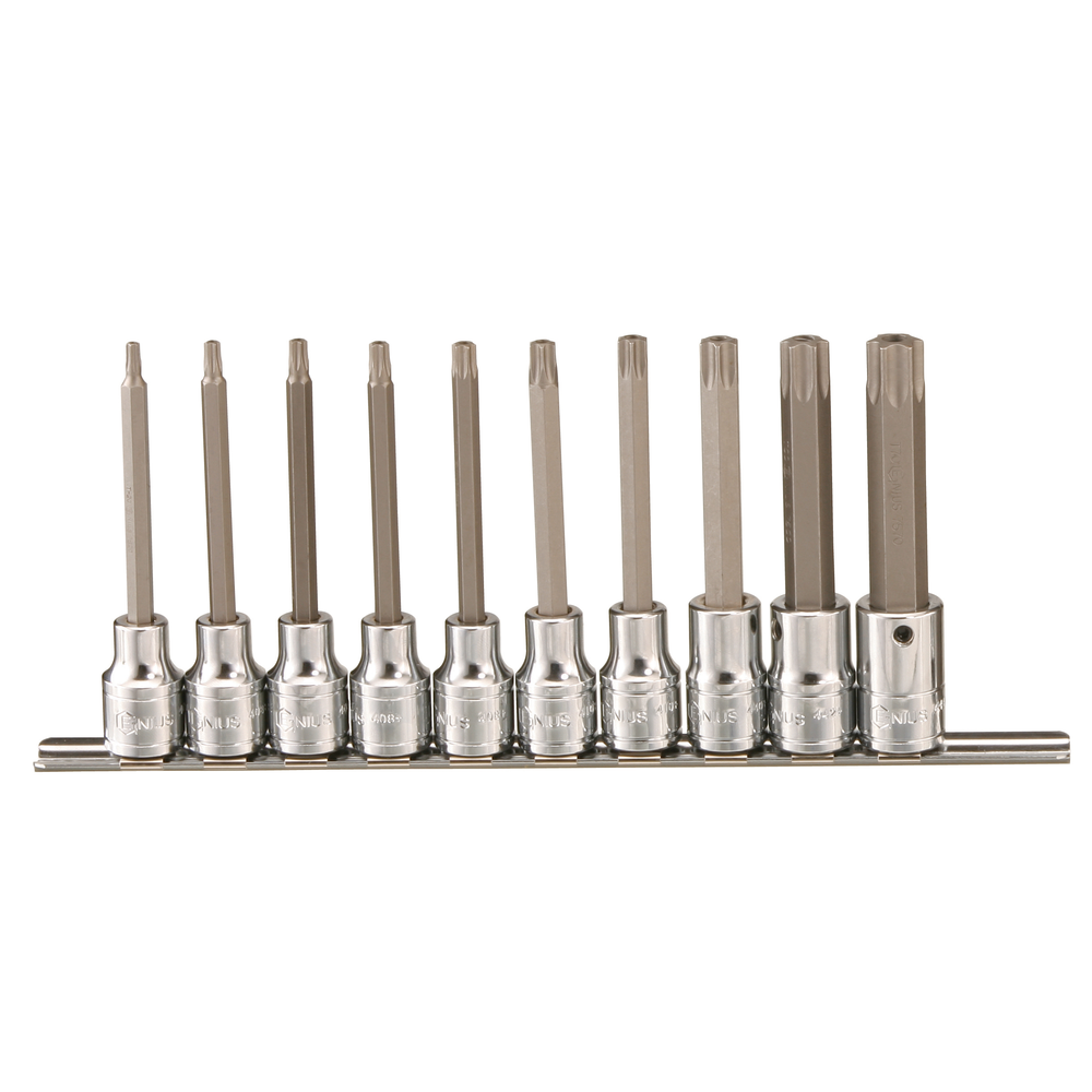 Genius Tools GNSBS-410TB 10Pc 1/2"Dr.Star Bit Socket - MPR Tools & Equipment