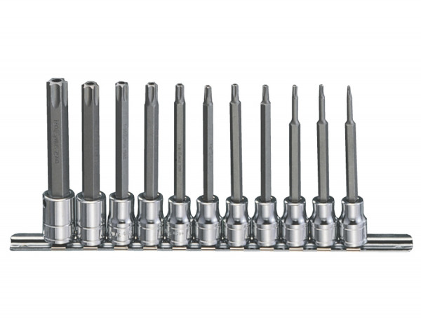 Genius Tools GNSBS310TL 10Pcs 3/8"Dr.Long Star Bit Skt - MPR Tools & Equipment