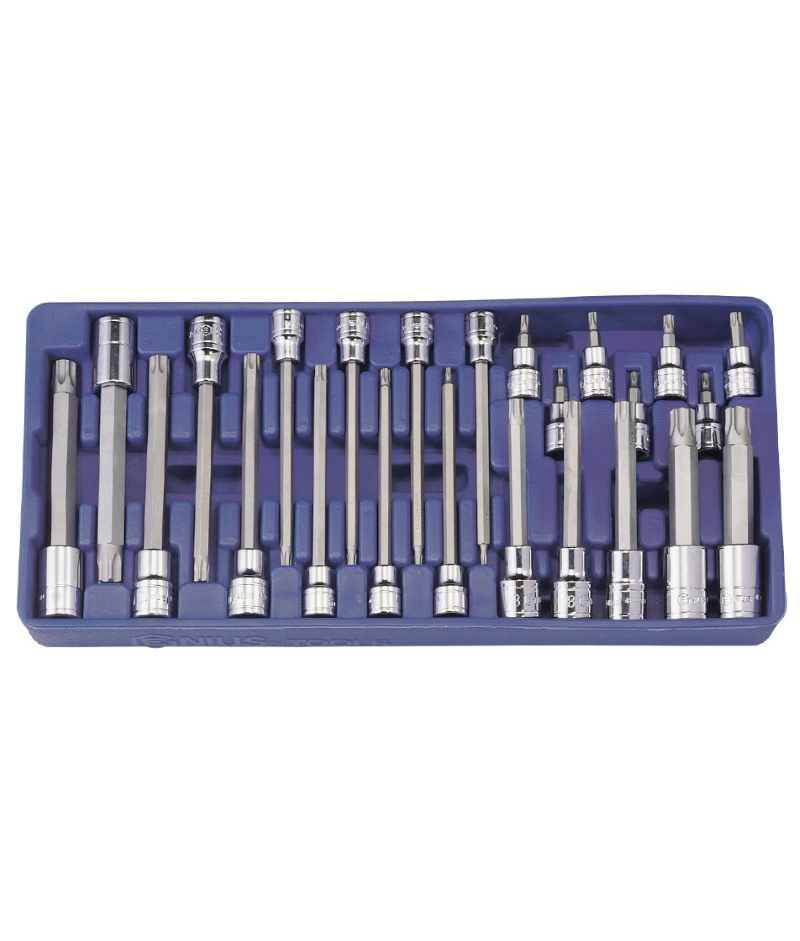 Genius Tools GNSBS3424T 24Pc Bit Tork Short/Long 1/2"D - MPR Tools & Equipment