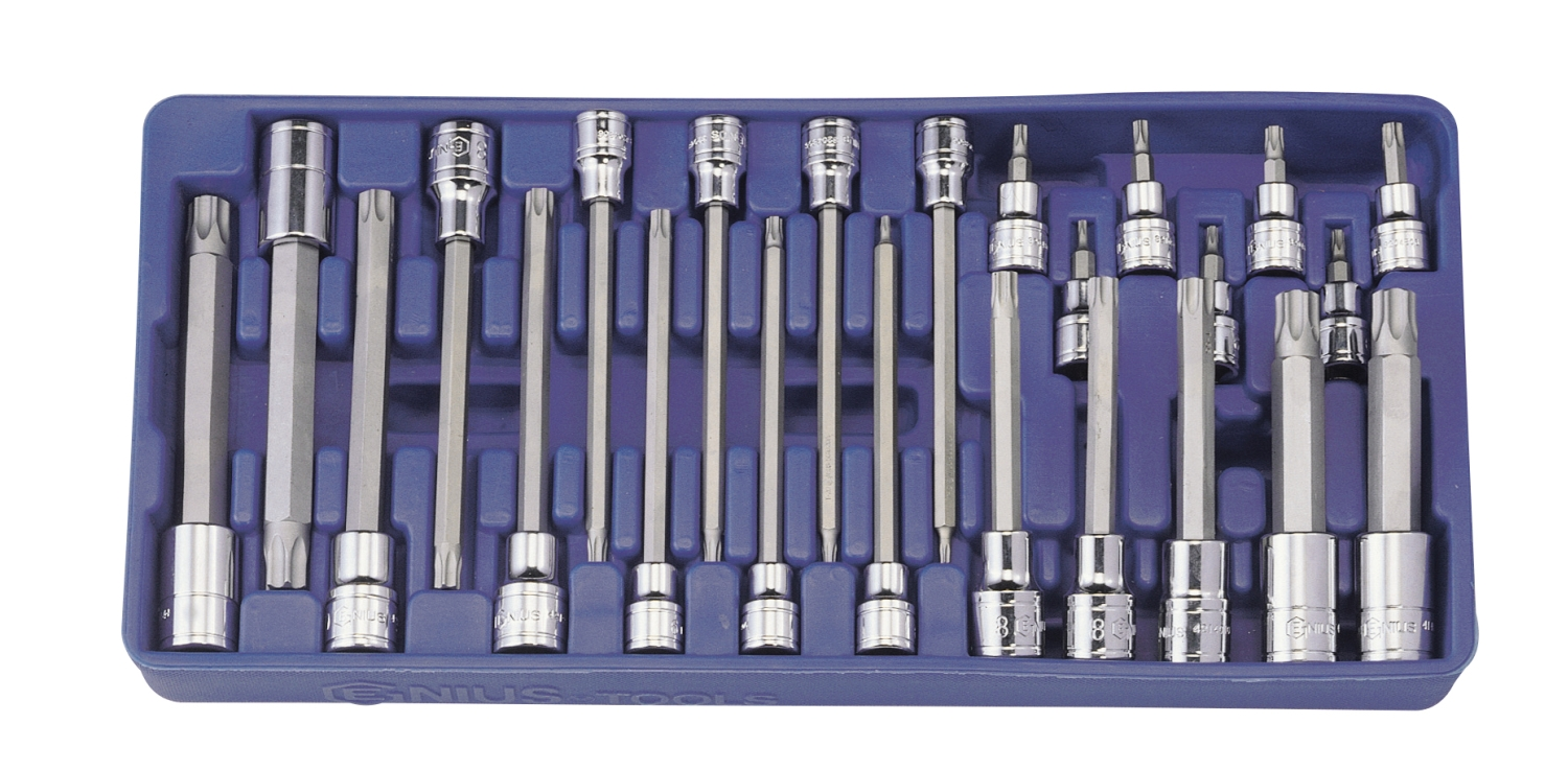 Genius Tools GNSBS3424TA 24 Pc Tamperproof Bit Set Sock - MPR Tools & Equipment
