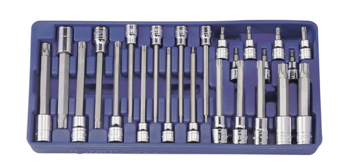 Genius Tools GNSBS3424TA 24 Pc Tamperproof Bit Set Sock - MPR Tools & Equipment