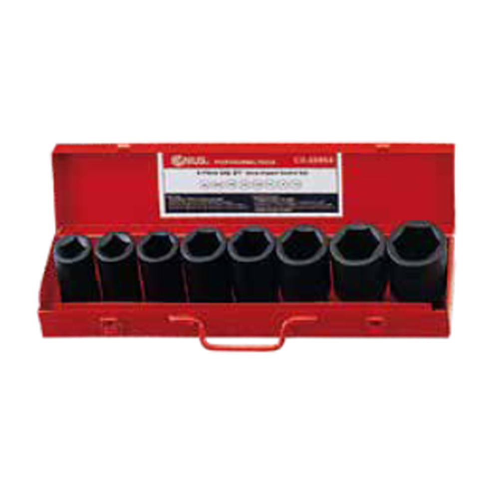 Genius Tools GNSCD-608S 8 Pc 3/4" Dr. Sae Deep Impact Socket Set - MPR Tools & Equipment