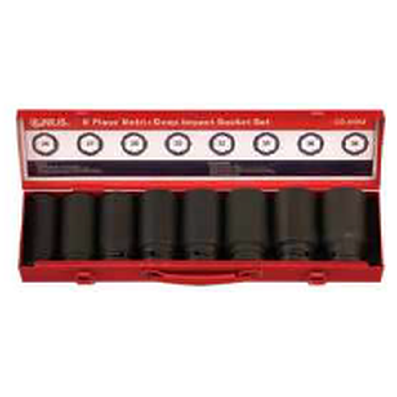 Genius Tools GNSCD608M 8 Pc 3/4" Dr. Metric Deep Impact Socket Set - MPR Tools & Equipment
