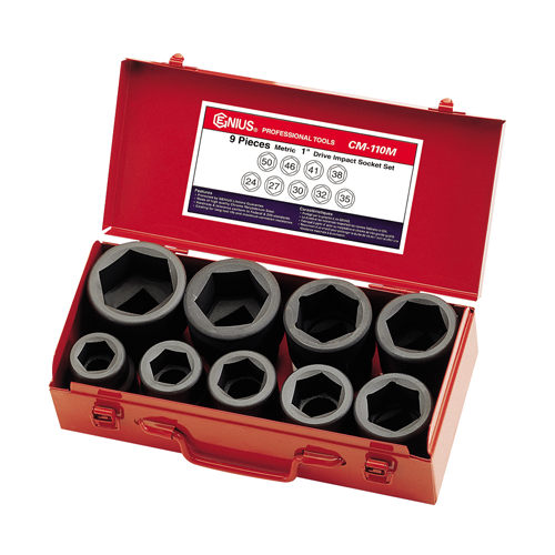 Genius Tools GNSCM110M 1"Dr. 9Pcs Metric Impact S. Se - MPR Tools & Equipment