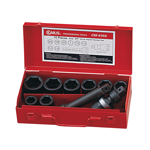 Genius Tools GNSCM610S Impact Socket Set 3/4"Dr 10Pcs - MPR Tools & Equipment