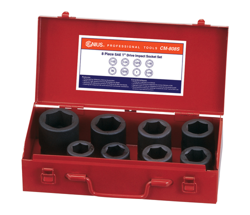 Genius Tools GNSCM808S 8Pces 1"Dr Sae.Impact. Skt - MPR Tools & Equipment