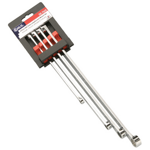 Genius Tools GNSDE-704S 4 Pc Extra Long Sae Box End Wrench Set - MPR Tools & Equipment