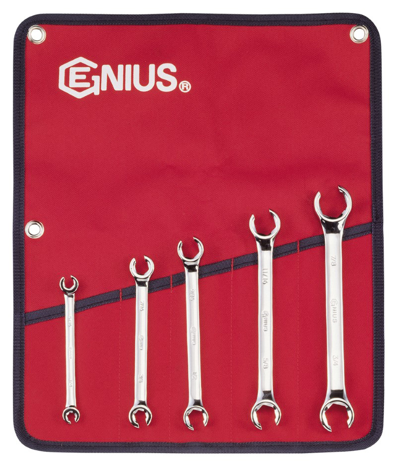 Genius Tools GNSFN005S 5Pc Sae Flare Nut Wrench - MPR Tools & Equipment