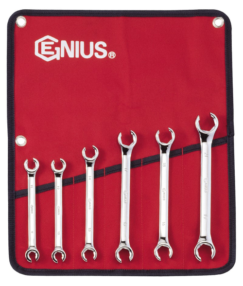 Genius Tools GNSFN006M Metric Flare Nut Wrench Set 6P - MPR Tools & Equipment