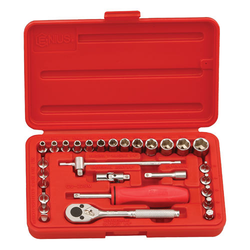 Genius Tools GNSGS229M 29Pcs Met 1/4"Dr Component Set - MPR Tools & Equipment