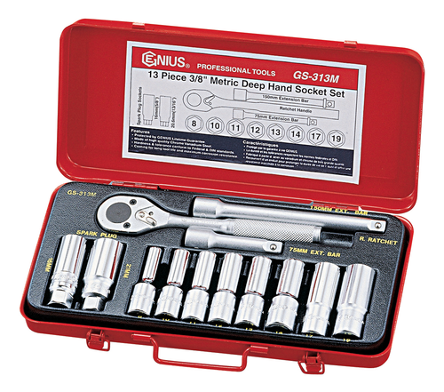 Genius Tools GNSGS313S 13Pc 3/8"Dr. Hand Deep Socket - MPR Tools & Equipment