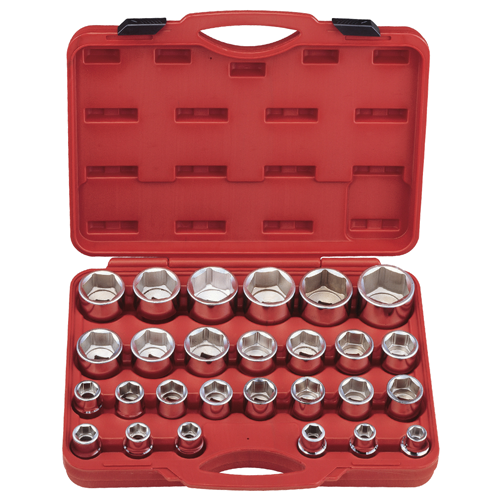 Genius Tools GNSGS627M (27Pc) 3/4"Dr. Chrome Short Hand Socket Set - MPR Tools & Equipment