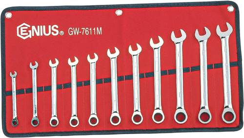 Genius Tools GNSGW7611M 11Pc Metric Combination Ratche - MPR Tools & Equipment