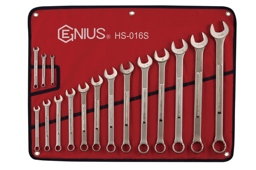 Genius Tools GNSHS016S Comb. Wrench Set 16Pcs - MPR Tools & Equipment