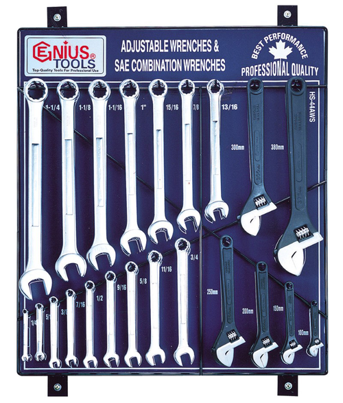 Genius Tools GNSHS44AWS Display 44Pcs Ajust. & Comb Wr - MPR Tools & Equipment