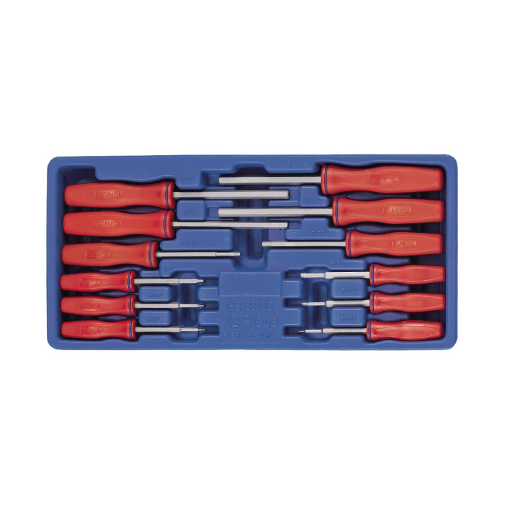 Genius Tools GNSHS5612S 12Pcs Sae Hex Screwdriver Set - MPR Tools & Equipment