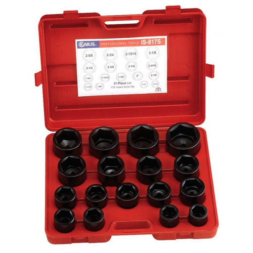 Genius Tools GNSIS817S 1"Dr.Impact Socket Set 17Pc - MPR Tools & Equipment