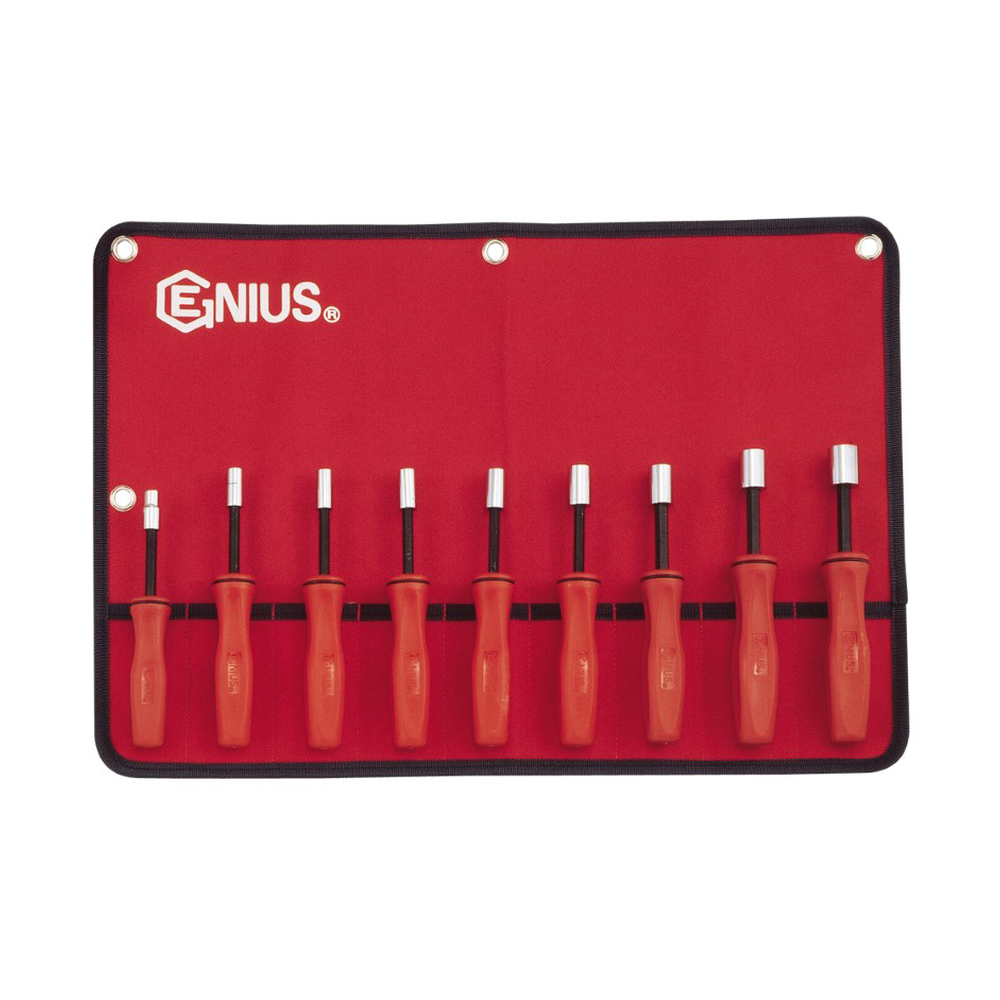 Genius Tools GNSNM009M 9Pces Met. Hex Nut Driver With - MPR Tools & Equipment