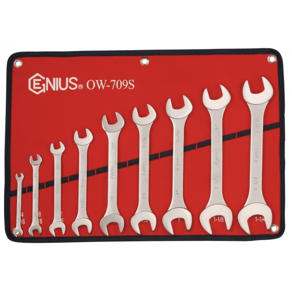 Genius Tools GNSOW-709S 9Pc Sae Open End Wrench Set - MPR Tools & Equipment