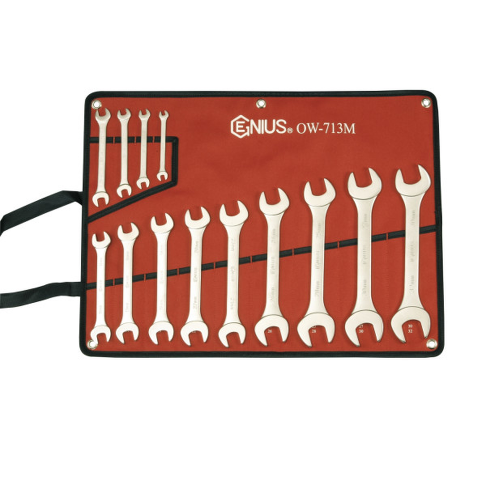 Genius Tools GNSOW-713M 13Pc Metric Open End Wrench Set - MPR Tools & Equipment