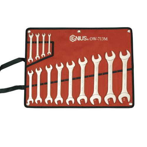 Genius Tools GNSOW-713M 13Pc Metric Open End Wrench Set - MPR Tools & Equipment
