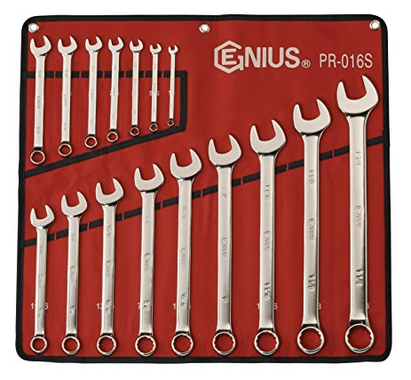 Genius Tools GNSPR016S 16Pc.Sae Combination Wrench Set 1/4"-1 1/4" - MPR Tools & Equipment