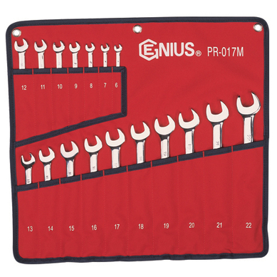 Genius Tools GNSPR017M 17 Pc 6Mm-22Mm Combination Wrench Set - MPR Tools & Equipment