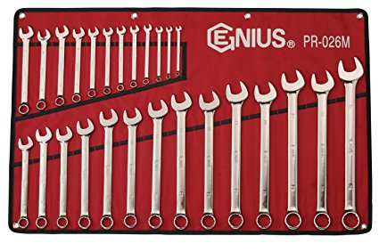 Genius Tools GNSPR026M 26 Pc Metric Combination Wrench - MPR Tools & Equipment