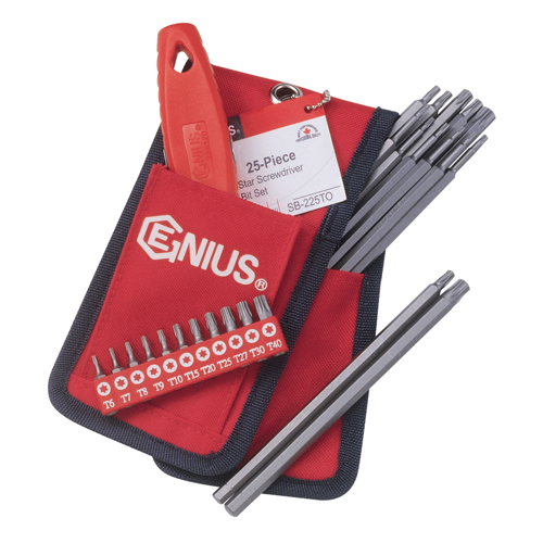 Genius Tools GNSSB225TO 25Pcs Star Screwd Bit Set - MPR Tools & Equipment