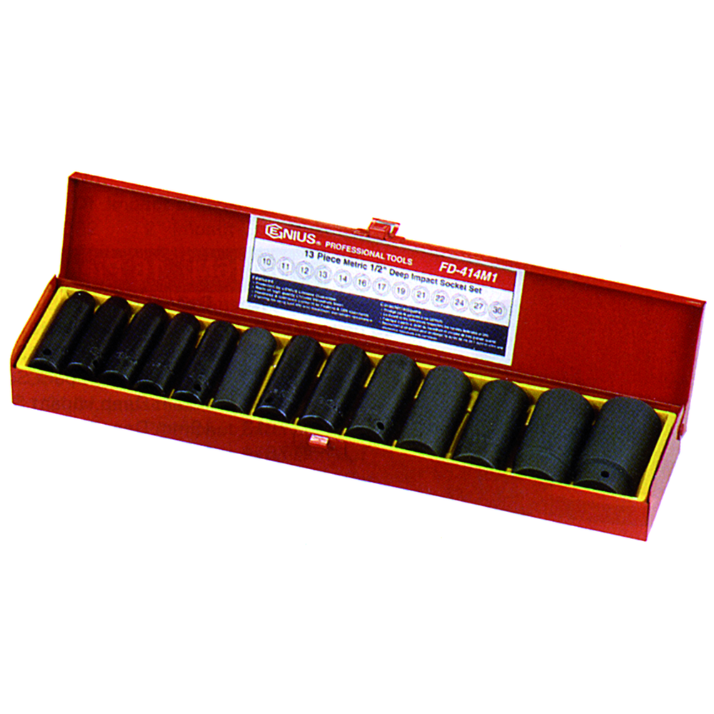 Genius Tools GNSTD-413S Deep Impact Socket Set 13 Pieces - MPR Tools & Equipment