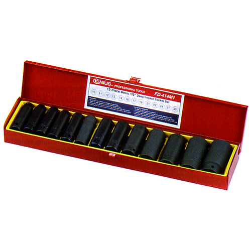 Genius Tools GNSTD-413S Deep Impact Socket Set 13 Pieces - MPR Tools & Equipment