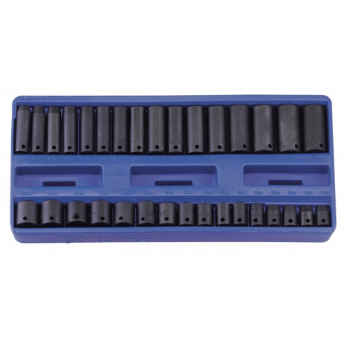 Genius Tools GNSTF332M 32Pcs 3/8"Dr Metri Impact Sock - MPR Tools & Equipment