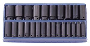 Genius Tools GNSTF425MD 25Pc 1/2"Dr Met.Deep.Imp.Socke - MPR Tools & Equipment