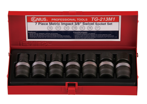 Genius Tools GNSTG213M1 7Pcs Met.Impact Swivel Skt 10 - MPR Tools & Equipment
