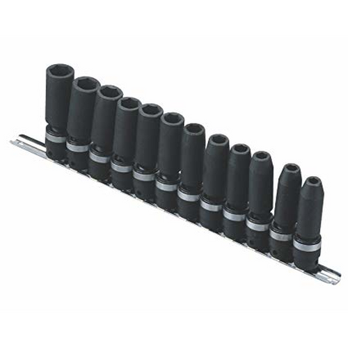 Genius Tools GNSTG312MD 12Pc 3/8" Dr. Metric Swivel Deep Impact Socket Set - MPR Tools & Equipment