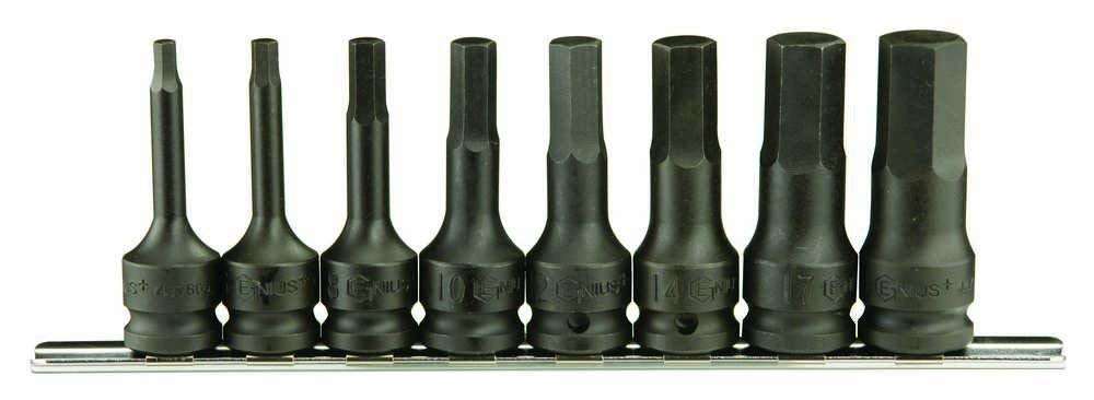 Genius Tools GNSTH408MD 8Pc 1/2" Dr. Metric Deep Hex H - MPR Tools & Equipment