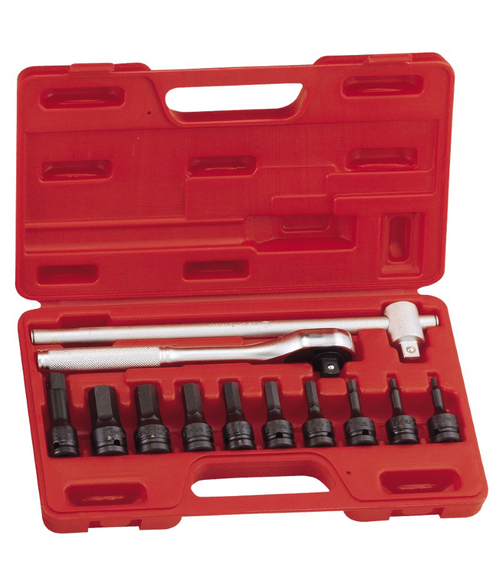 Genius Tools GNSTH412H 12Pc 1/2"Dr Hex Sckt Set Met - MPR Tools & Equipment