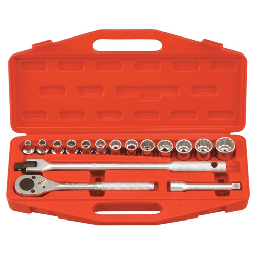 Genius Tools GNSTW416M 16Pc 1/2"Dr Hand Socket Set 12 - MPR Tools & Equipment